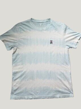 Psycho Bunny Light Blue & White Tie-Dye Short Sleeve T-Shirt M